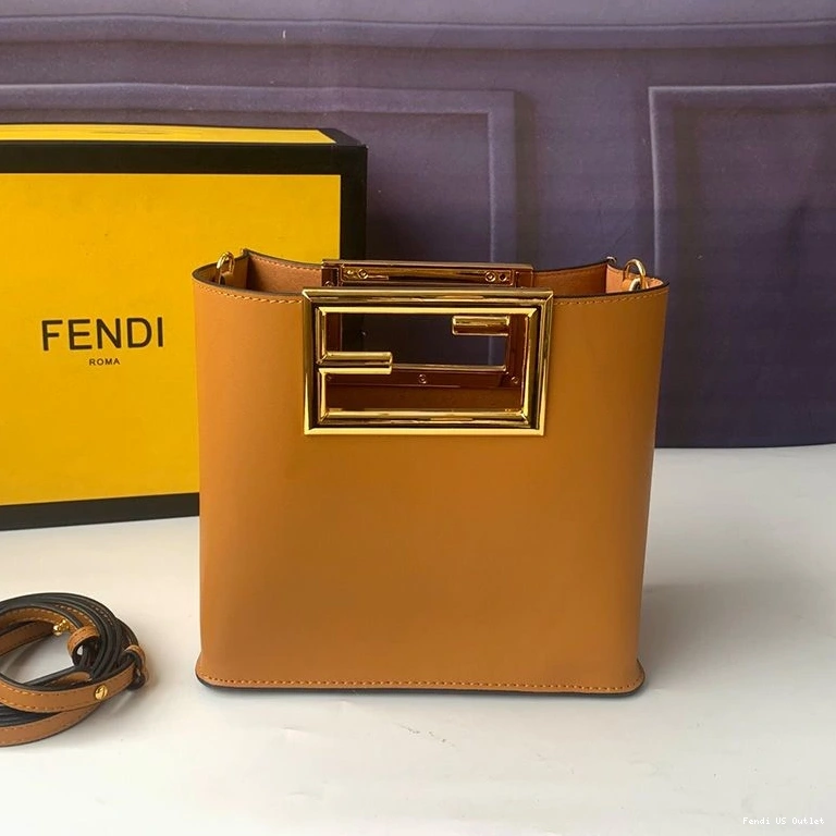 Affordable HOT Way Brown Small Calf Leather In Fendi Bag 0729